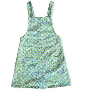 Vtg 90s Y2K A. Byer Overall Suspender Dress Green Blue Floral Daisy Womens 5